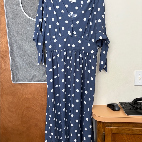 K/Lab Dresses & Skirts - K/Lab Blue and White Polka Dot Dress